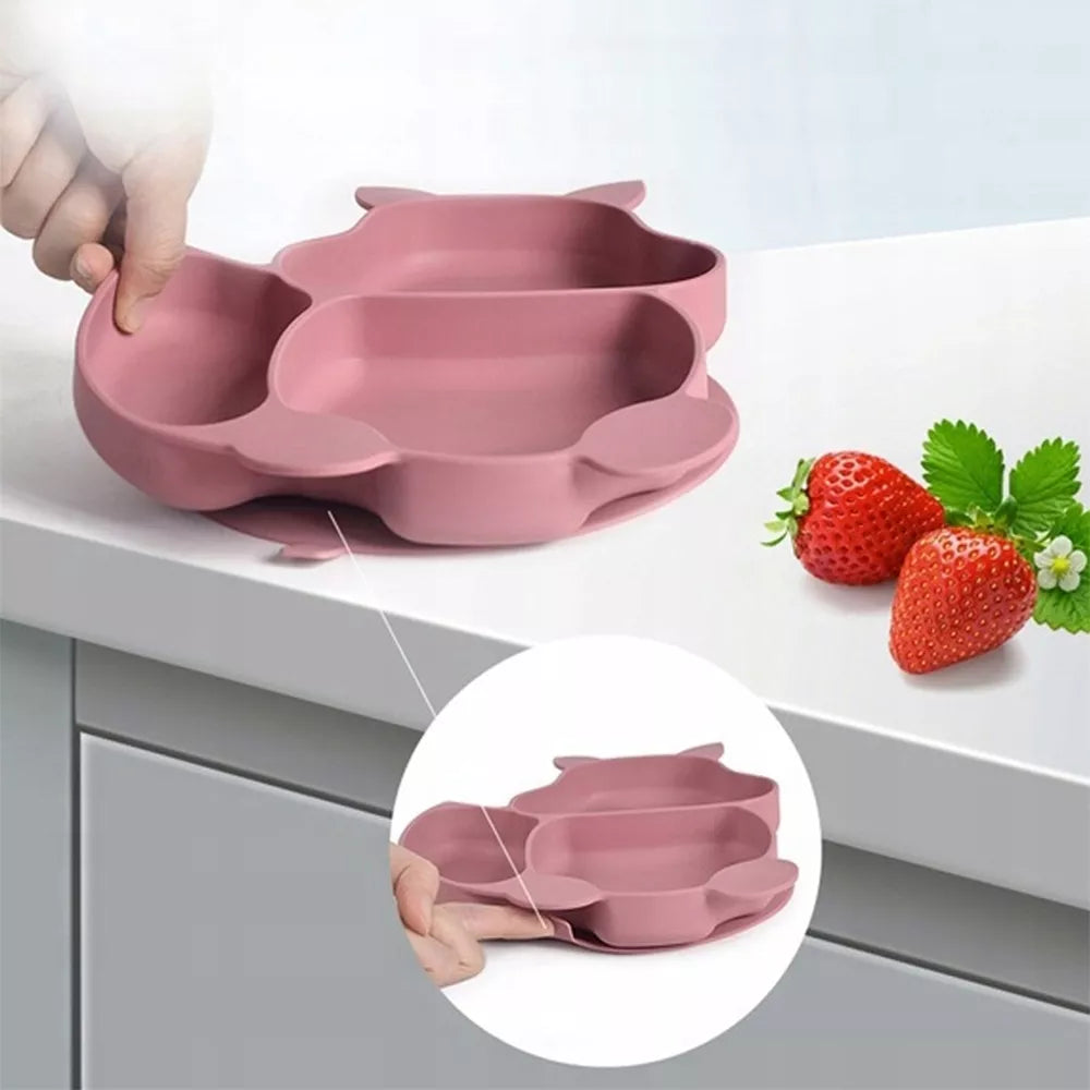Silikoninis valgymo rinkinys vaikams - Violetinė