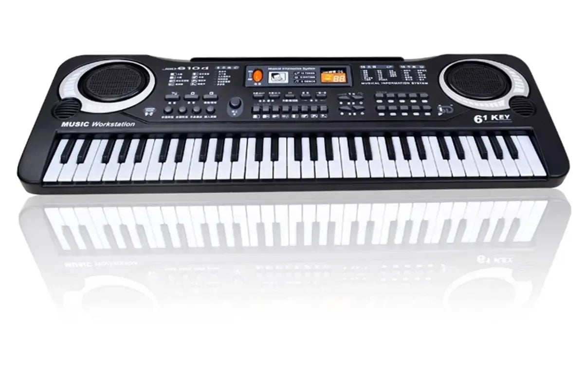 Sintezatorius-pianinas XLINE su mikrofonu vaikams, baltas klavišinis muzikos instrumentas