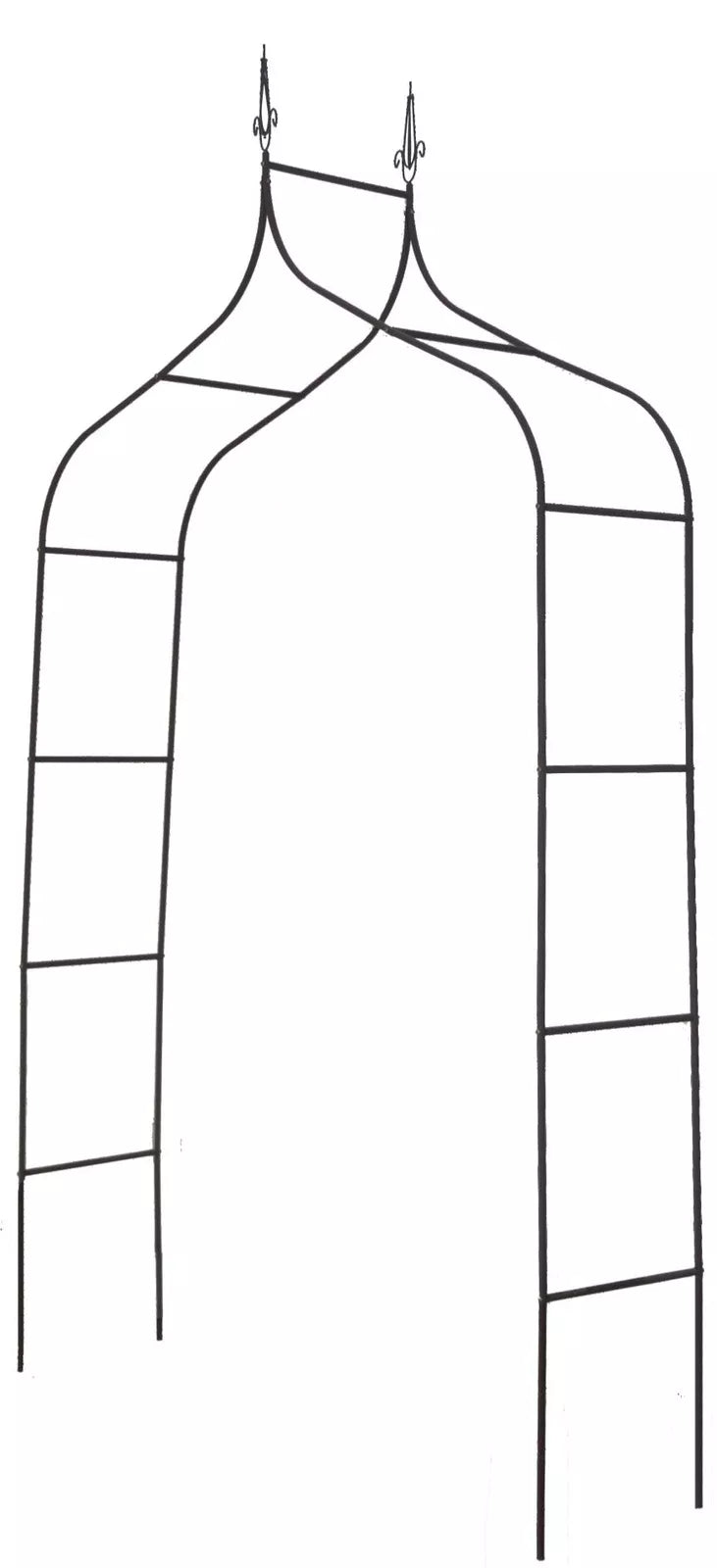 Aia pergola taimedele 150 × 37 × 240 cm, metallist, must