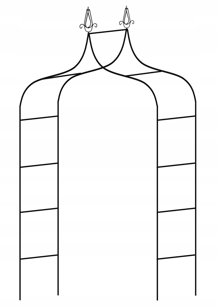 Aia pergola taimedele 150 × 37 × 240 cm, metallist, must