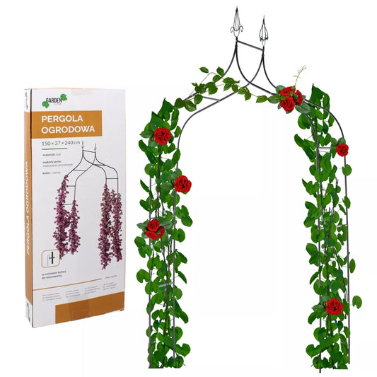 Aia pergola taimedele 150 × 37 × 240 cm, metallist, must