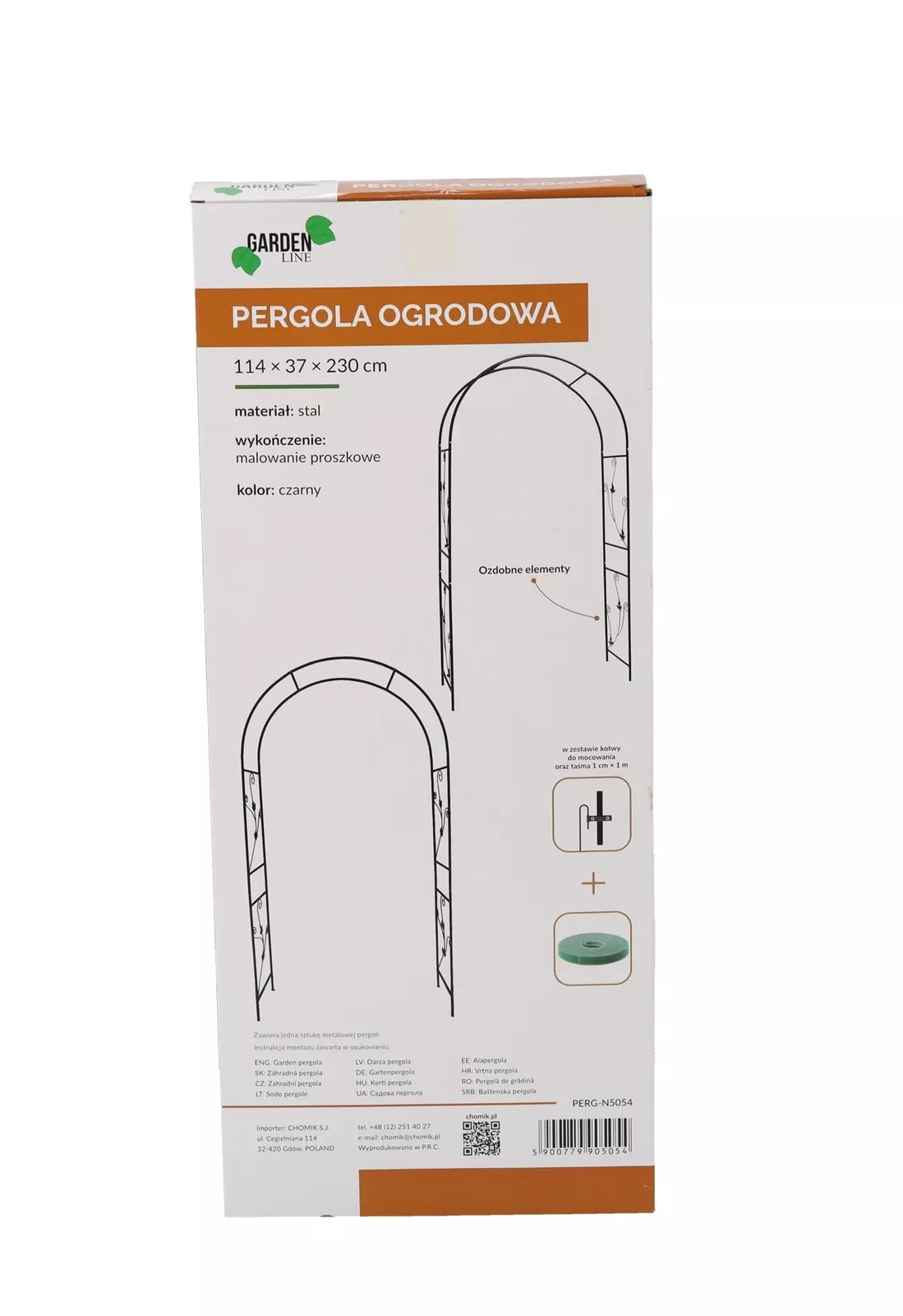 Aia pergola koos dekoratsioonidega 114 × 37 × 230 cm
