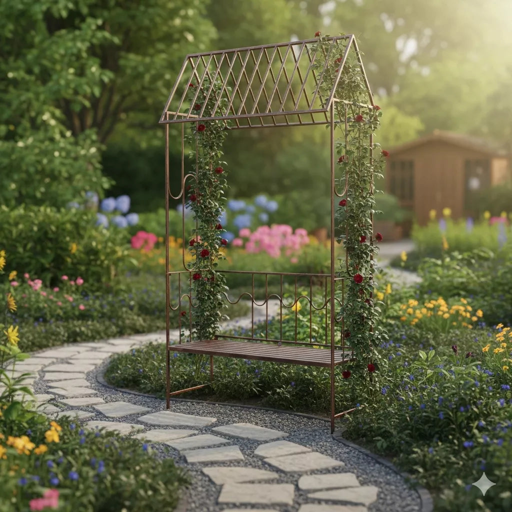 Aia pergola pingiga, antiikpruuni värvi, metallist