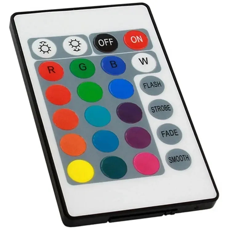 Spalvota RGB LED lemputė E27 su nuotolinio valdymo pulteliu, 10 W, modernus apšvietimas namams ir patalpoms.