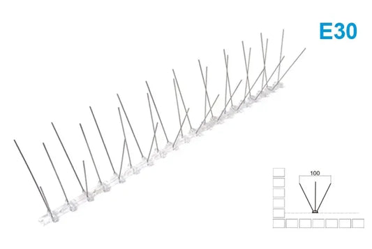 Paukščių atbaidymo spygliai, 50x11x2,2 cm, metaliniai, apsaugo nuo paukščių, tinka sodui ir pasėliams.