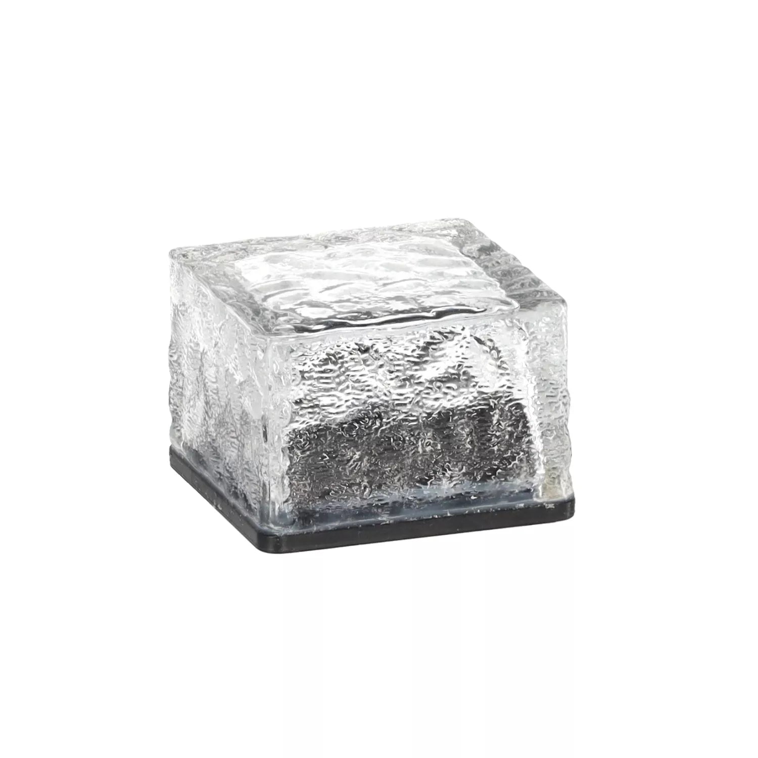 Klaasist päikeselamp – kuup 7 × 7 × 5 cm, külmvalge LED