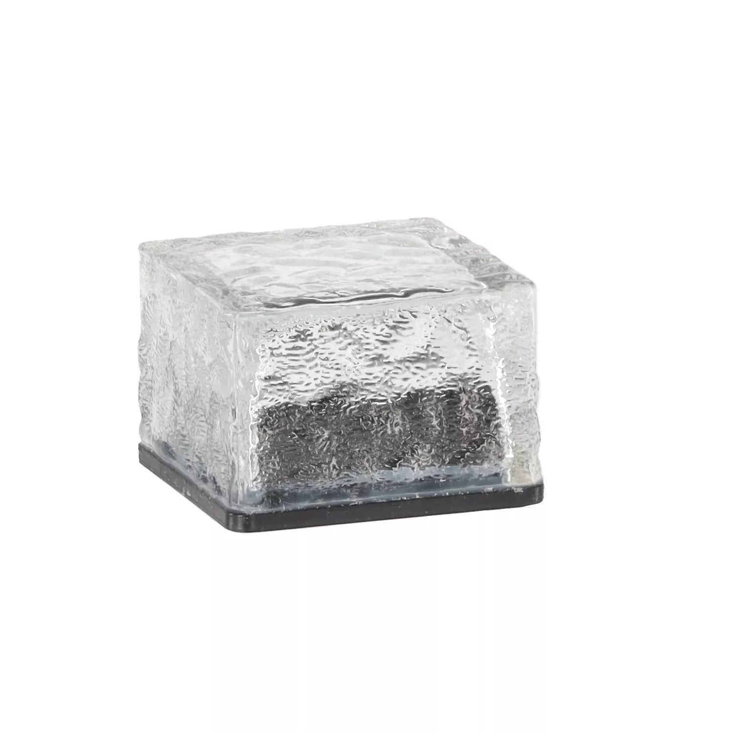 Klaasist päikeselamp – kuup 7 × 7 × 5 cm, külmvalge LED