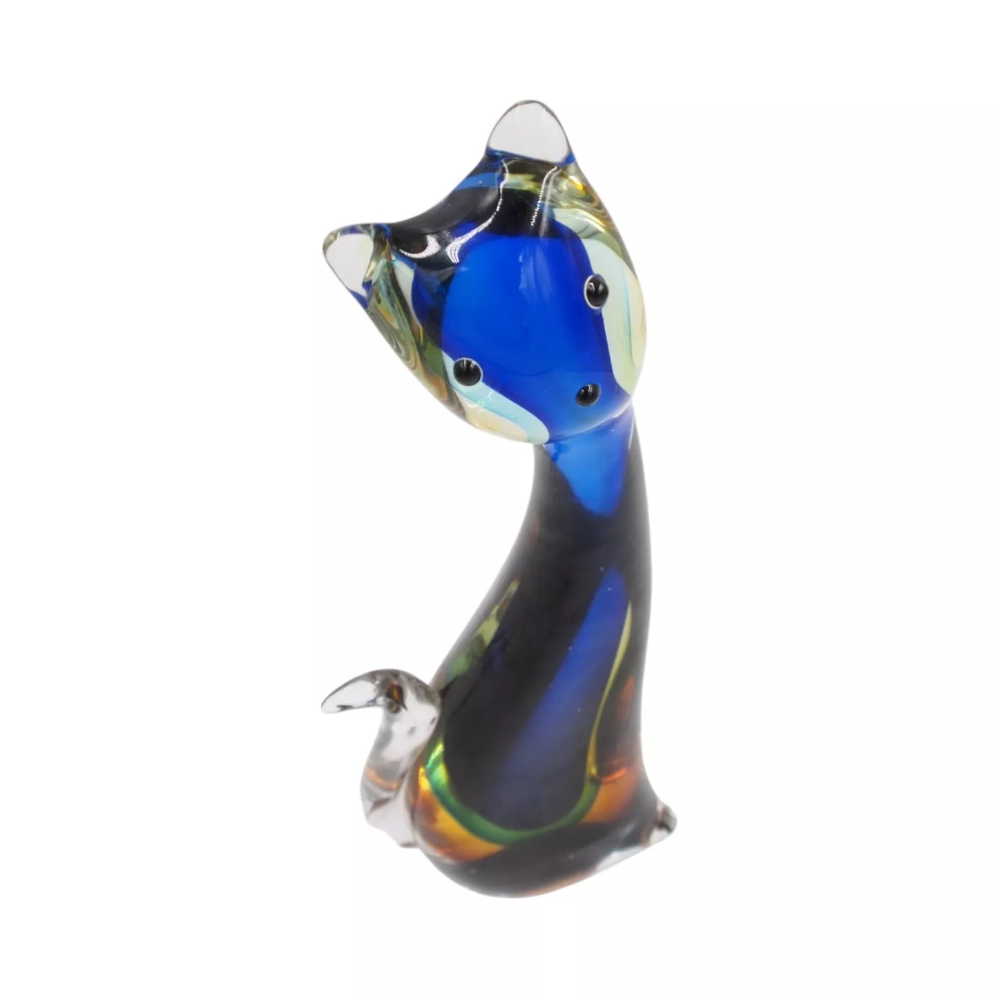 Stiklinė skulptūrėlė – katinas, 11×26 cm