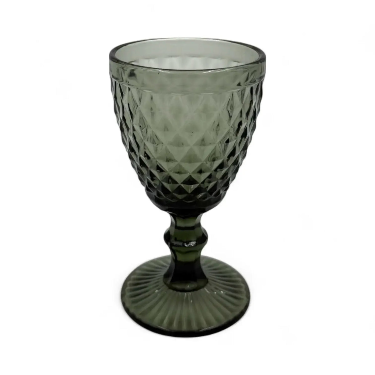 Juoda stiklinė taurė 280 ml, elegantiška ir skaidri, su plonu kraštu, tinkama gėrimams servirti.