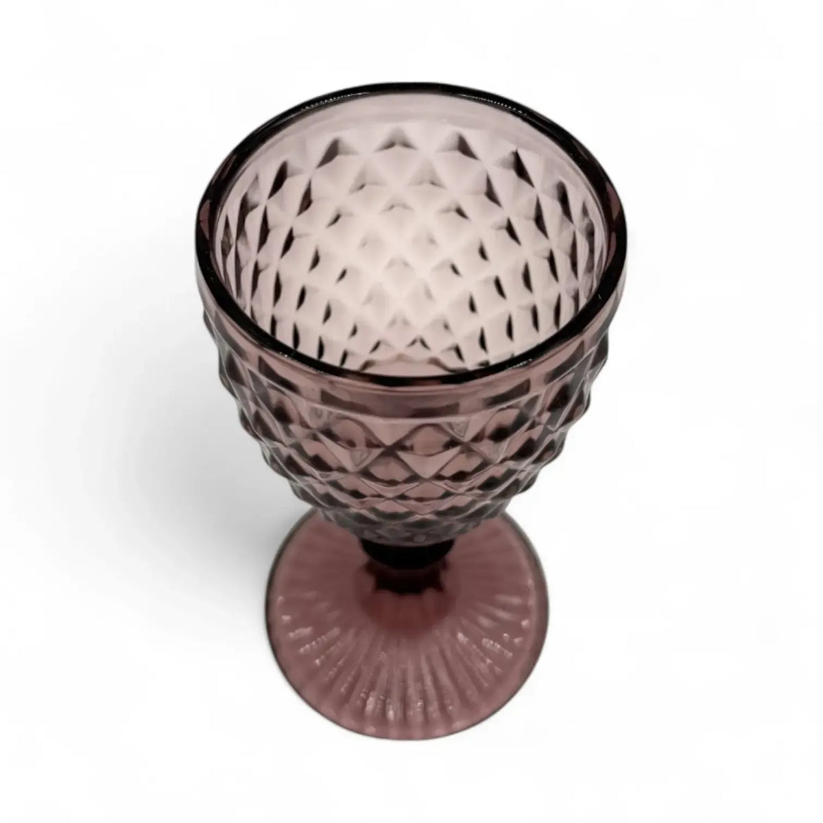 Dūminės rožinės stiklinės taurės 280 ml vaizdas, skaidri ir elegantiška, tinkama gėrimams.