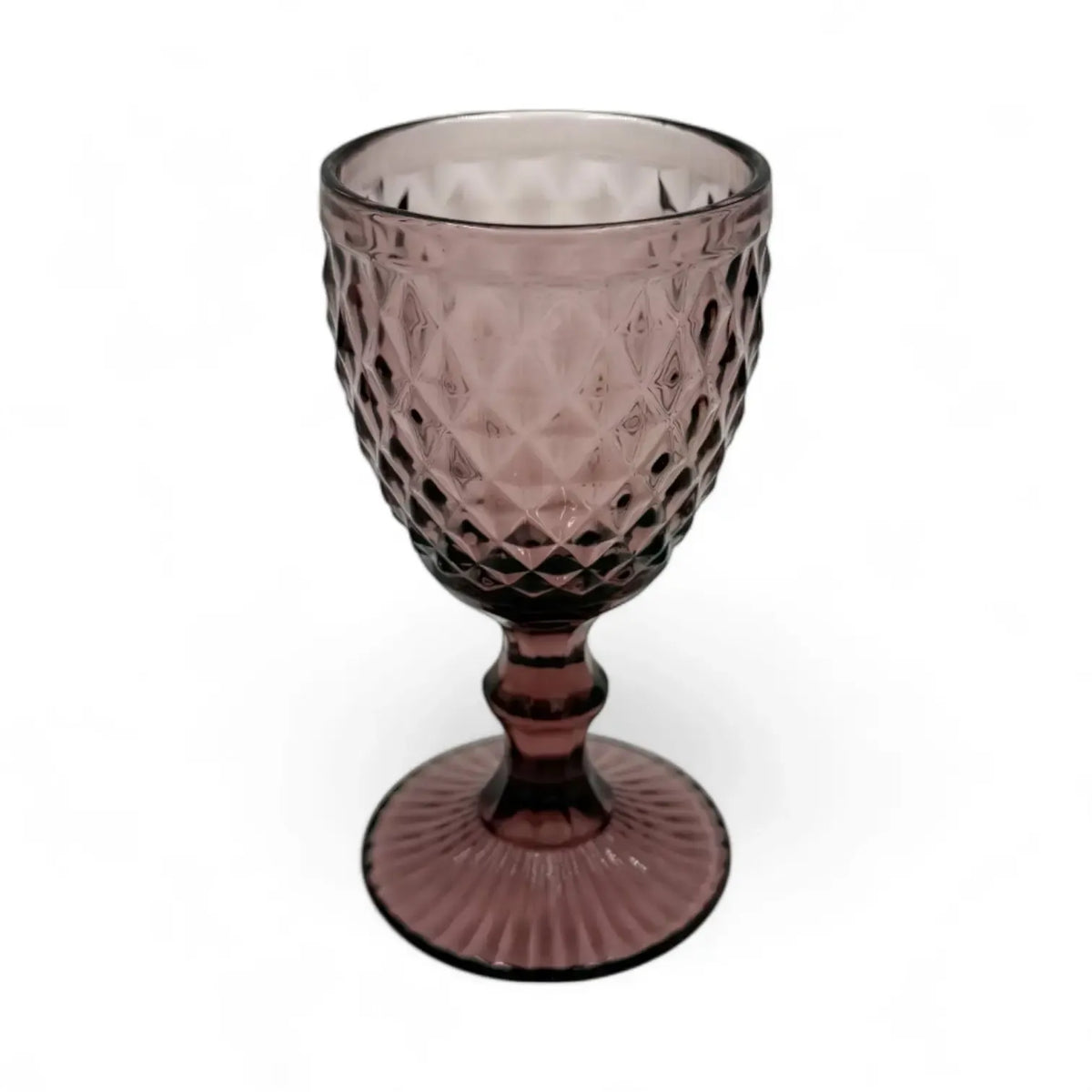 Dūminės rožinės stiklinės taurės 280 ml šventei ar kasdieniam naudojimui, skaidri ir elegantiška stiklinė.