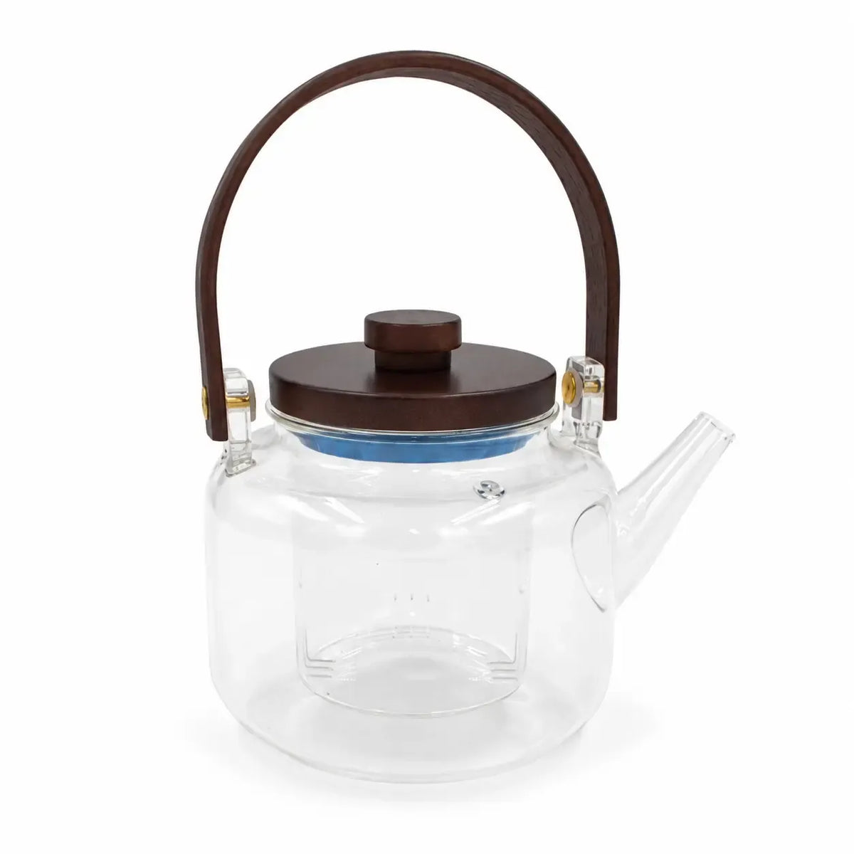 Stiklinis arbatinukas su dangteliu, 1000 ml, skaidrus ir modernus arbatos ir kavos gaminimo indas.