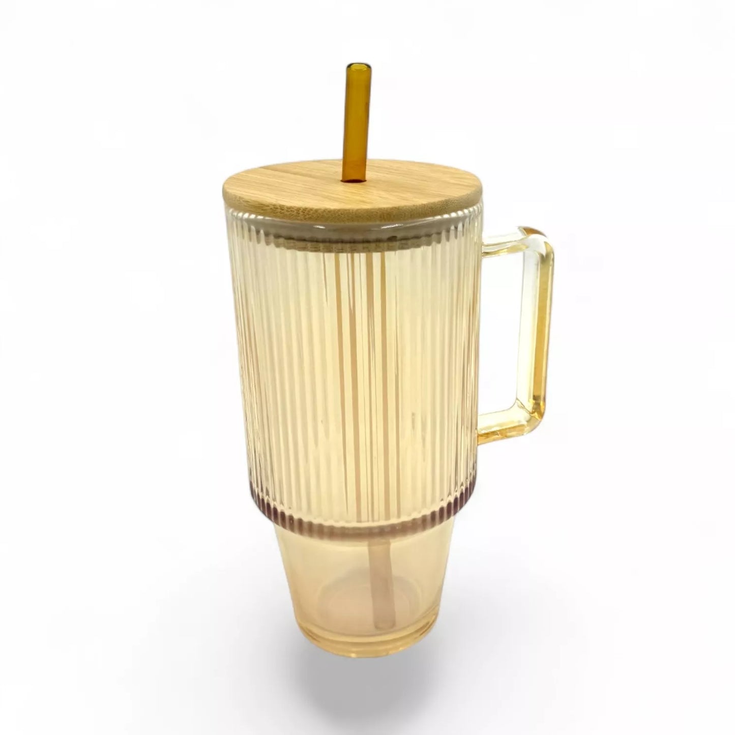 Stiklinis puodelis su šiaudeliu "BAMBOO"