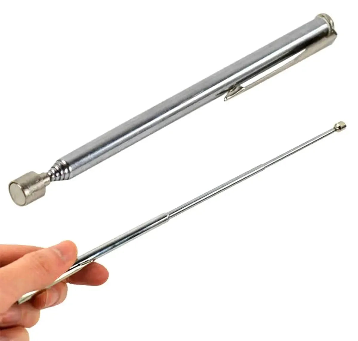 Teleskopinis magnetinis griebtuvas iki 65 cm su 2,7 kg galia, ilgas ir stiprus magnetas, tinkamas pasiekti sunkiai prieinamas vietas.