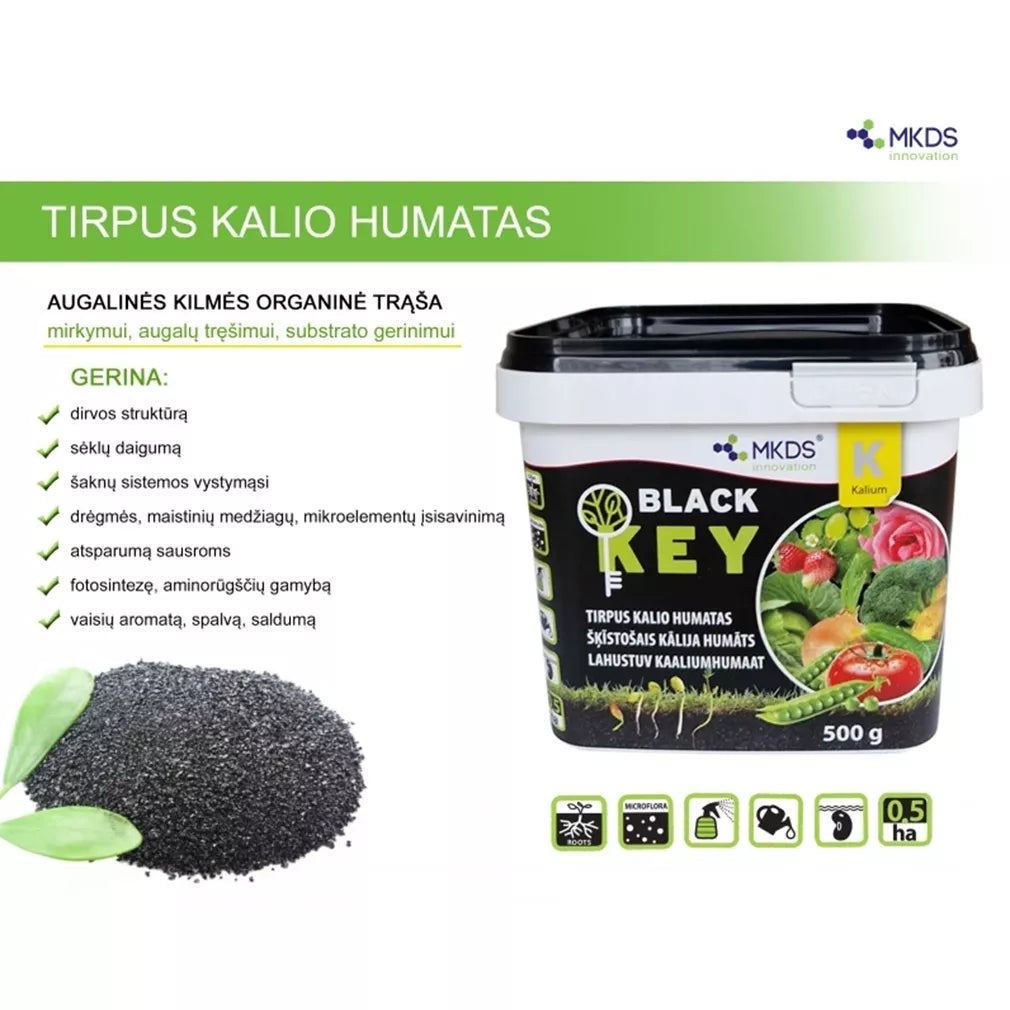 Lahustuv kaaliumhumaat BLACK KEY, 500 g