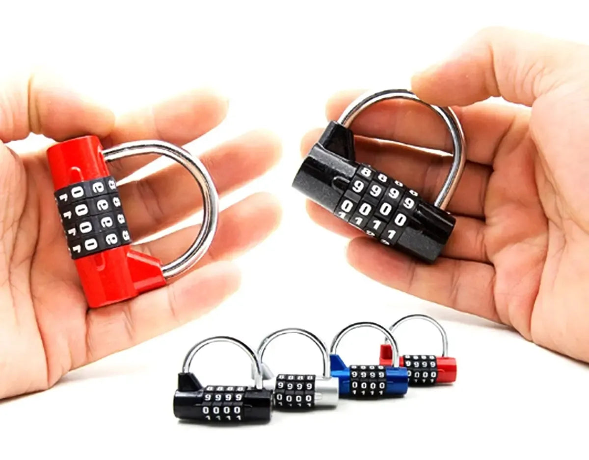 Koduota dviračio U-Lock spyna su skaitmeniniu kodu, tvirta ir saugi, juoda spalva, matosi užrakto mechanizmas.