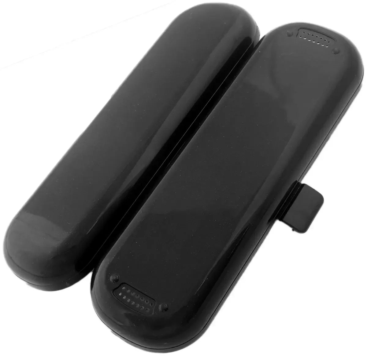 Universalus kelioninis dėklas elektriniam dantų šepetėliui, apsaugo ir patogiai vežtis, pagamintas iš tvirtos medžiagos.