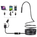 USB endoskopinė kamera 5 m su LED apšvietimu, Type-C ir Micro USB jungtys, skirta vizualinei patikratai ir inspekcijai.