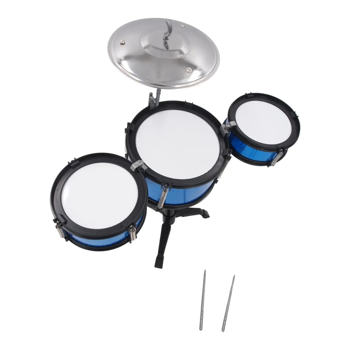 Vaikiškas būgnų rinkinys „Music World Drum“ su spalvingais būgnais ir mažais mušamaisiais vaikams.