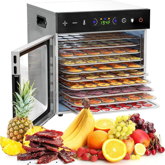 Vaisių ir maisto džiovyklė 600 W, 10 padėklų, nerūdijančio plieno