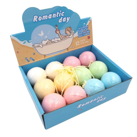 Vonios burbulas „Romantic day“ – aromatinga vonios bomba atsipalaidavimui, su putomis ir kvapniais ingredientais.