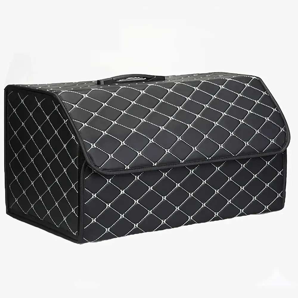 Dideli automobilio daiktadėžė su dangčiu ir rankena, matmenys 65x30x30cm, patogi ir praktiška automobilio organizacijai.
