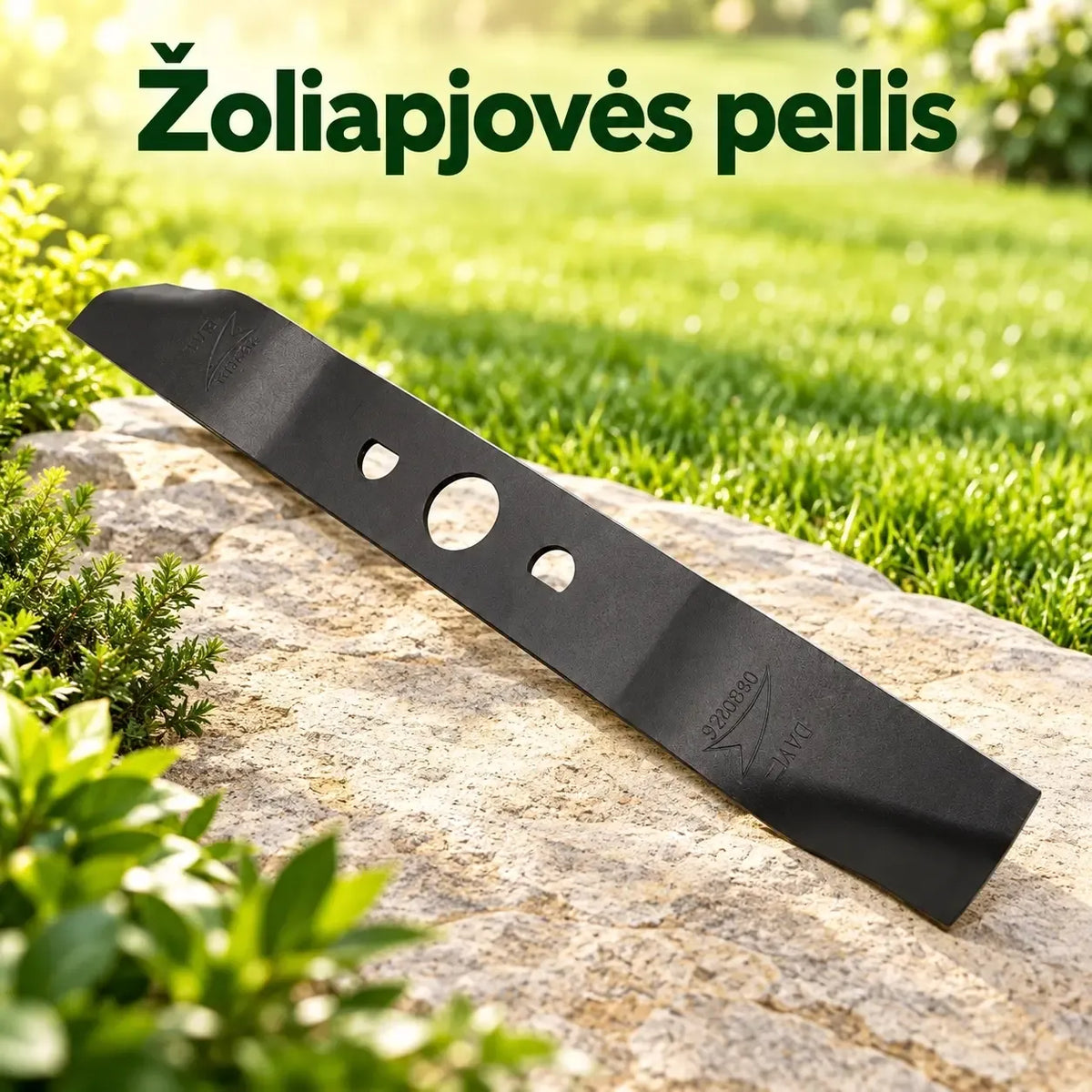 Žoliapjovės peilis, 30 × 3,5 cm, tvirtas ir aštrus, skirtas žolės pjovimui, tinkamas sodui ir žolynams.